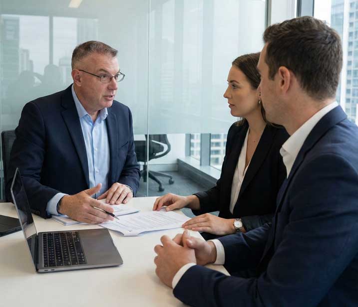 Mark with accountants at Brisbane event